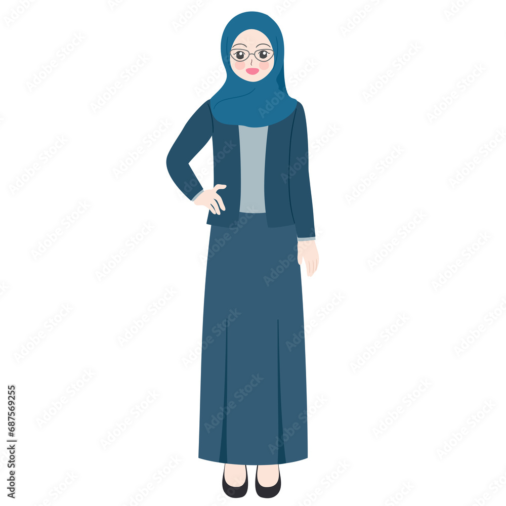 muslim business woman illustration