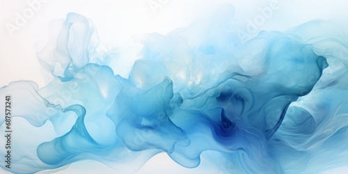 Generative AI image of Wavy light blue water color splotches