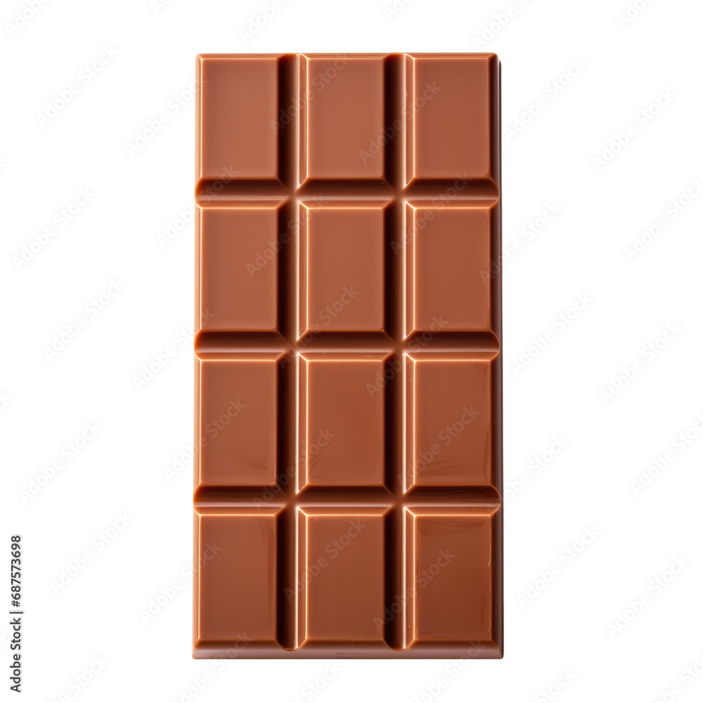 Hazelnut Toffee Milk Chocolate Bar isolated on a white transparent background Hazelnut Toffee Milk Chocolate Bar isolated on a white transparent background