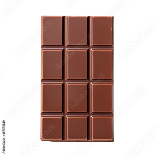 Milk Chocolate Bar isolated on a white transparent background