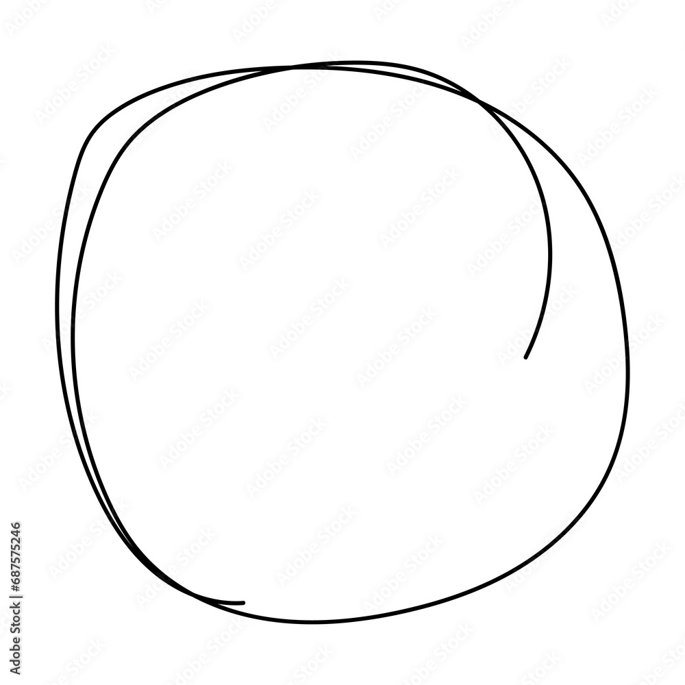 Hand drawn doodle circle frame on transparent background Hand drawn doodle circle frame on transparent background