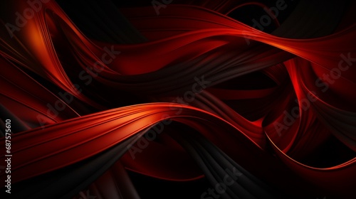 an abstract background filled with interwoven lines of ebony and fiery red, creating a captivating dance of contrasting elements.