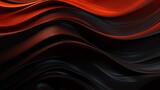 an abstract visual experience characterized by intersecting waves of onyx black and fiery orange, enticing the viewer into an enigmatic world of shapes and shadows.