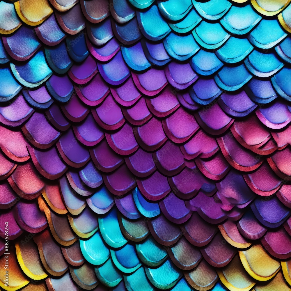 Seamless pattern with colorful bright fish scales, illustration Seamless pattern with colorful bright fish scales, illustration