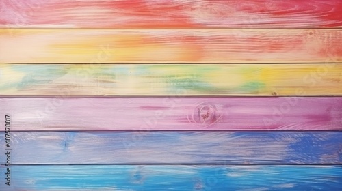 Rainbow colorful wood background texture.