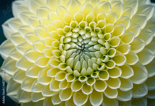Regular dahlia petals in perfect symmetry pattern. close up