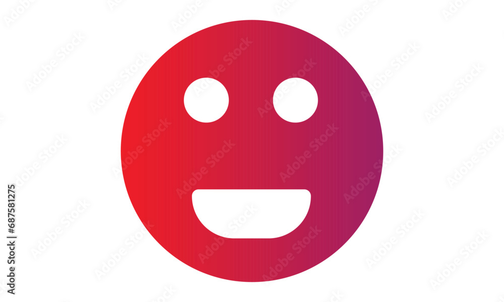 red shaded happy face or smile face with white background red shaded happy face or smile face with white background