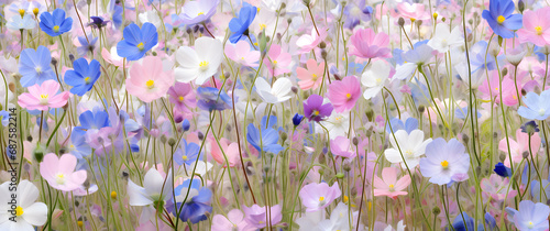 Immerse Yourself in a Tapestry of Blooms: Discover the Enchanting Beauty of Wildflower Fields vector 