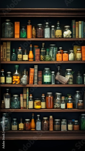 Wallpaper Mural Drug library, repository of various medications Torontodigital.ca