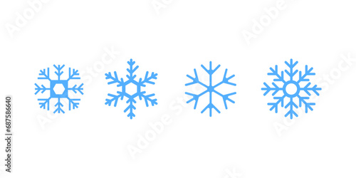 set of snowflakes on transparent background, png icons, web icons, christmas asset