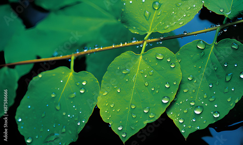leaves with water droplets, nature wallpapers, desktop, in the style of eco-friendly craftsmanship, dreamlike naturaleza, stephen shortridge, environmental awareness, charles willson peale photo