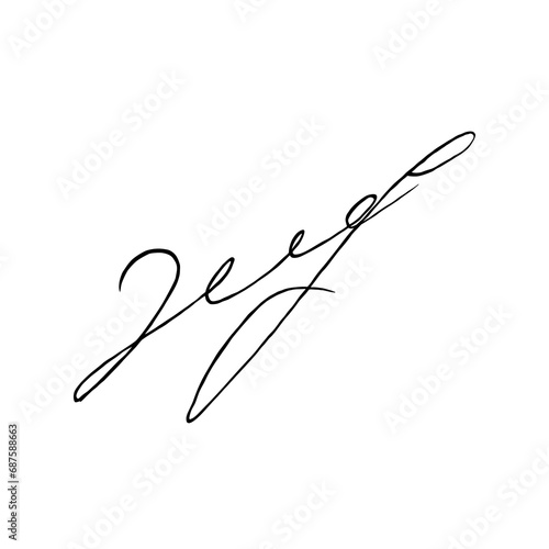 Vector signature. Autograph hand drawn. Scrawl signature. Handwritten autograph. Handwriting scribble by pen. Written black sign isolated on white background. Writing sketch. Write scribbles line