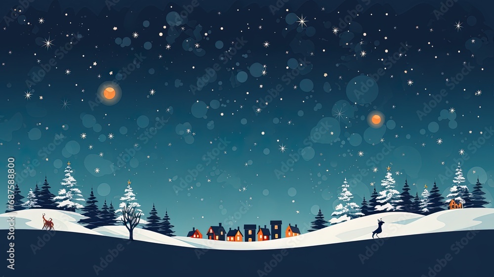 Illustration of a Christmas winter scene, ai generative