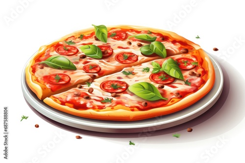 Pizza icon on white background