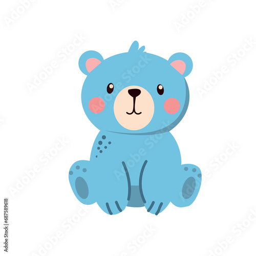 teddy bear. Vector illustration in flat style.