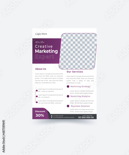 The Flyer Bundle is made in Adobe Illustrator format. This corporate flyer is a promotional tool used to advertise a company’s services. It typically includes information about the company