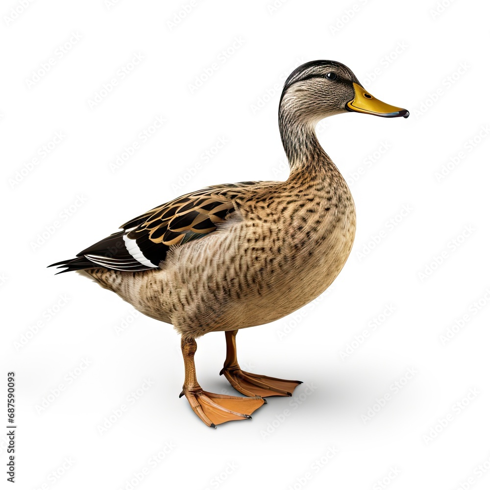 Graceful drake in flight. Colorful waterfowl soaring against. Majestic goose. Lone wild bird standing proudly isolated on studio white background Graceful drake in flight. Colorful waterfowl soaring against. Majestic goose. Lone wild bird standing proudly isolated on studio white background