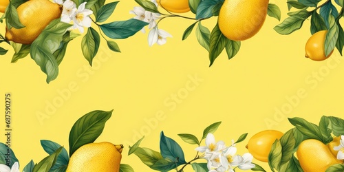 Citrus-themed background with lemons, leaves, and a botanical design — fresh, vibrant, and perfect for summer.