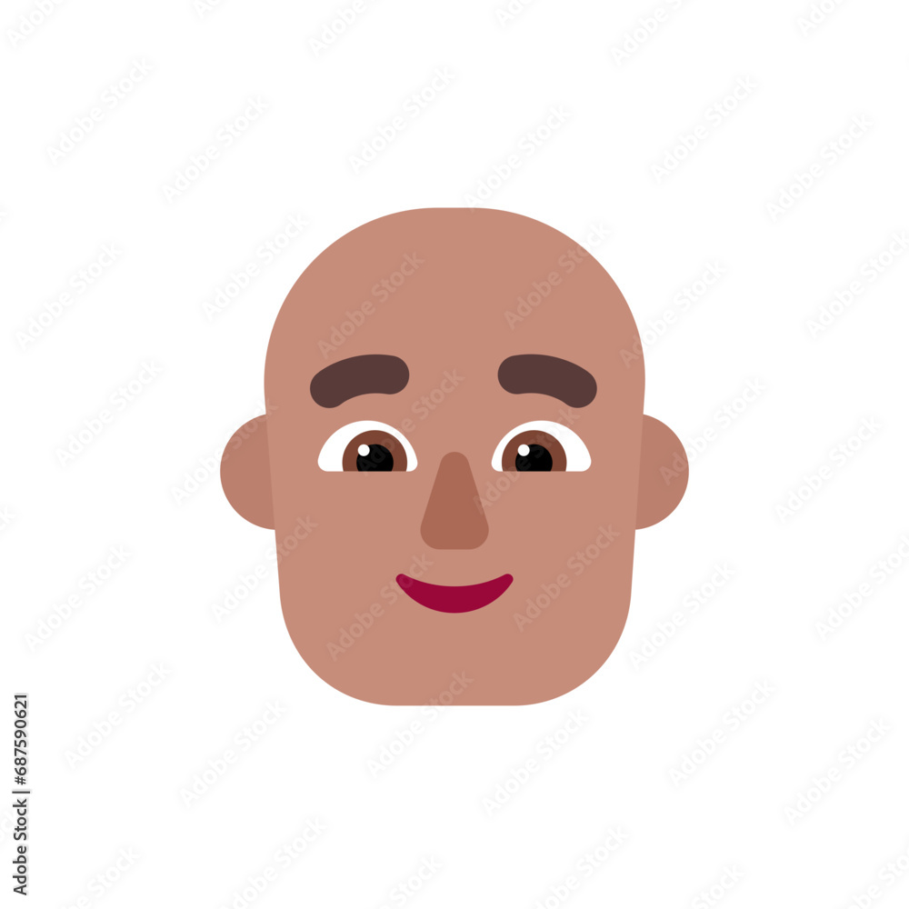 Man: Medium Skin Tone, Bald Man: Medium Skin Tone, Bald