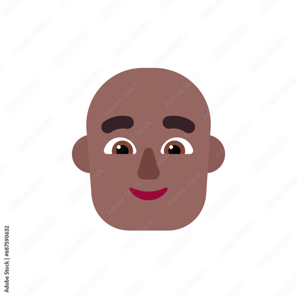 Man: Medium-Dark Skin Tone, Bald Man: Medium-Dark Skin Tone, Bald