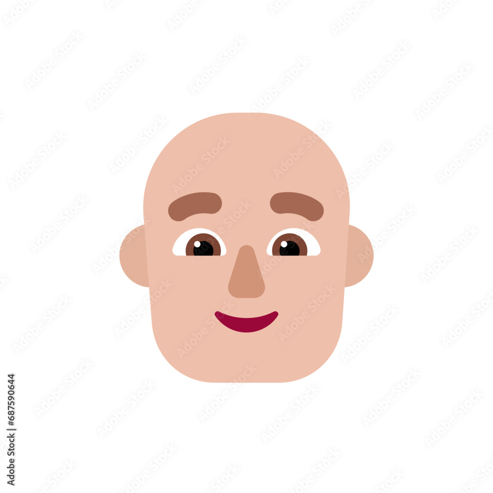 Man: Medium-Light Skin Tone, Bald Man: Medium-Light Skin Tone, Bald
