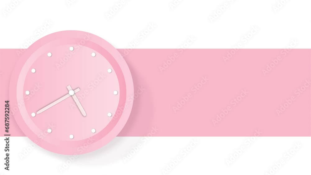 beautiful 3D clock animation on a pink background, beautiful clock ...