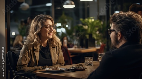 A Couple Enjoying a Meal at a Cozy Restaurant Table