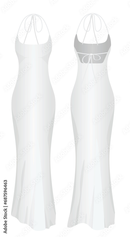 White elegant dress. vector illustration White elegant dress. vector illustration