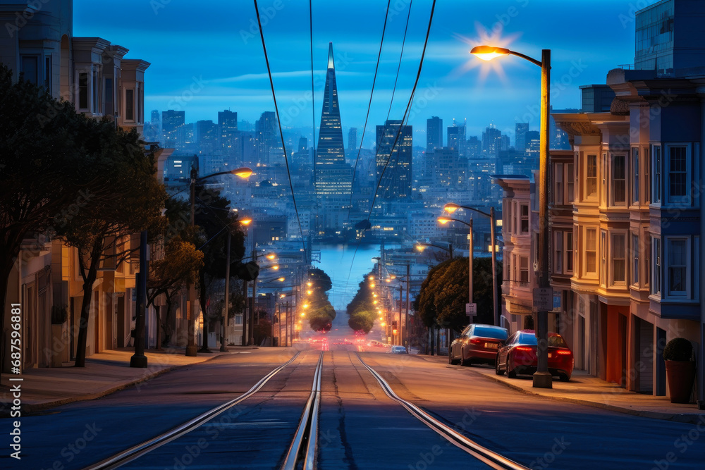 Fototapeta premium Dusk Descends on San Francisco Bay