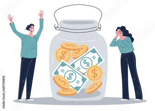 Finance family money invest for future concept. Vector flat graphic design illustration
