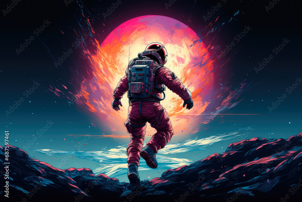 Retro Astronaut Back Shot Retro Astronaut Back Shot