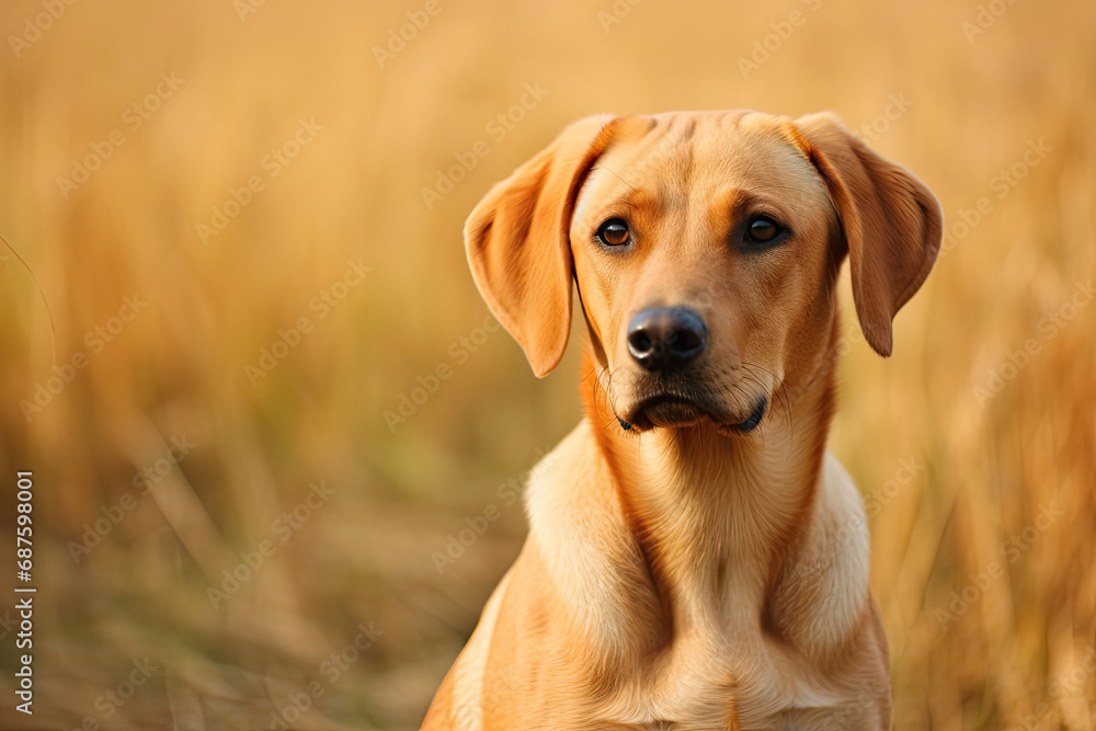 Portrait of a young labrador dog outdoors in the field Portrait of a young labrador dog outdoors in the field