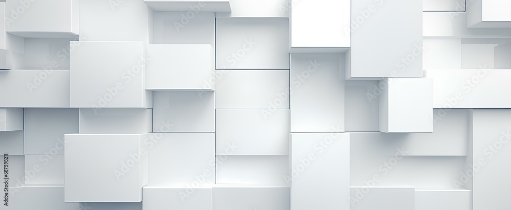 white and grey abstract rectangles perspective background. wallpaper, banner. generative AI white and grey abstract rectangles perspective background. wallpaper, banner. generative AI