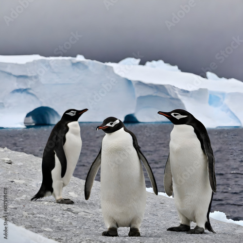 penguins on ice in antarctica