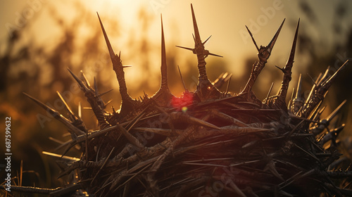 Wreath Of Thorns With King Crown Shadow - Passion And Triumph Of Jesus photo