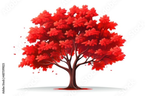 Red Maple Tree icon on white background