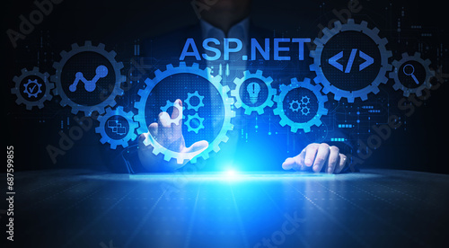 Asp.net web-application software development platform. Programming language. photo