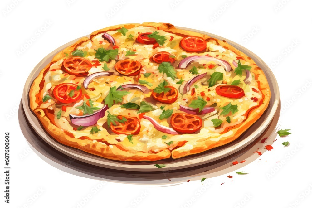 Roasted Vegetable Pizza icon on white background