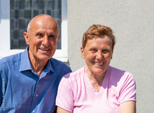 Grandparents, a portrait of happy pensioners.