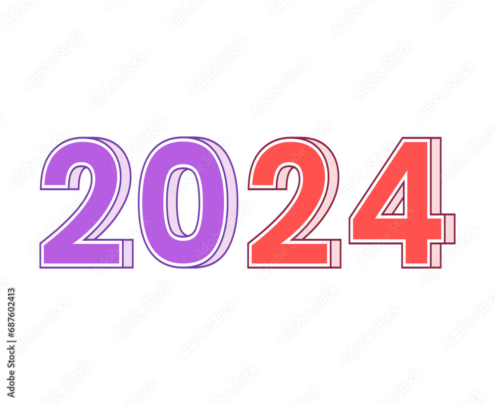 Happy New Year 2024 Abstract Purple And Pink Graphic Design Vector Logo Symbol Illustration Happy New Year 2024 Abstract Purple And Pink Graphic Design Vector Logo Symbol Illustration