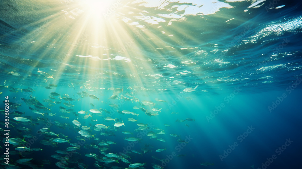 Fototapeta premium underwater sea deeb sea deep blue sea