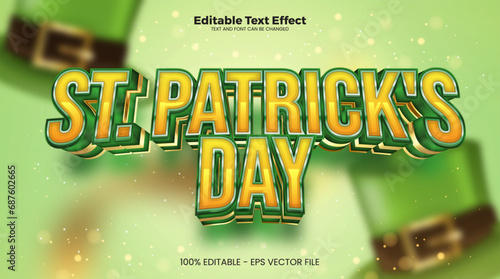 Obraz na płótnie St. Patrick`s Day editable text effect in modern trend
