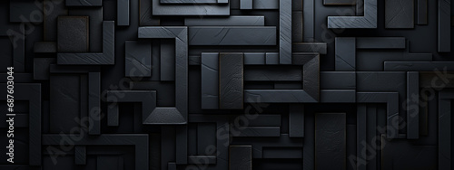 Modern black blue abstract background. Minimal. Color gradient. Dark. Web banner. Geometric shape. 3d effect.