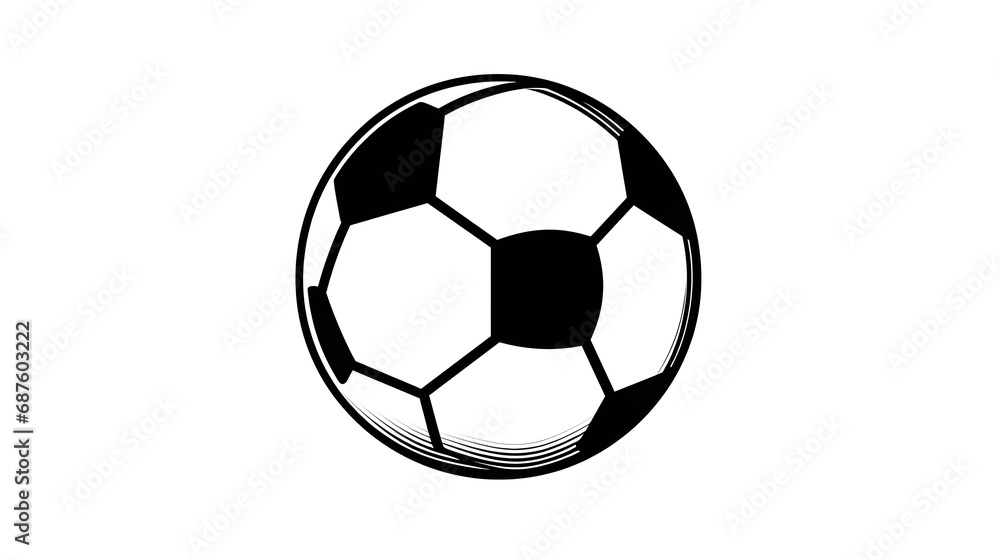 Soccer or football ball outline flat icon, isolated on white background. Eps file available,Generative Ai