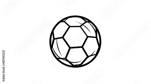 Obraz na płótnie Soccer or football ball outline flat icon, isolated on white background. Eps file available,Generative Ai w salonie
