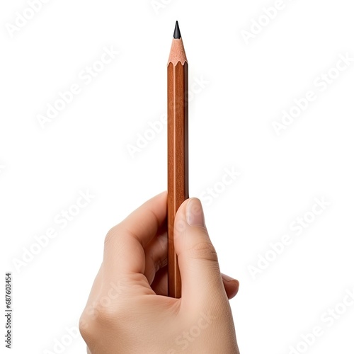 hand holding pencil