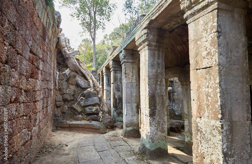 Fototapeta Naklejka Na Ścianę i Meble -  Preah Khan Temple in Angkor, Cambodia, was created by Jayavarman VII in the 12th century
