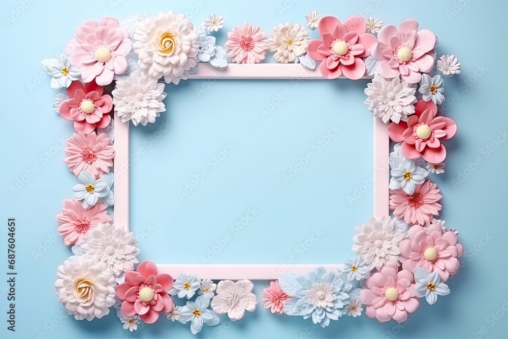 frame with flowers with copy space