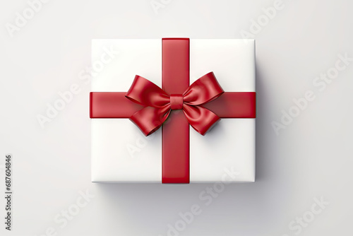 white gift box with ribbon © KirKam
