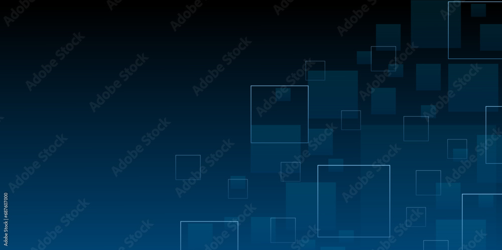 Abstract geometric square shapes .and lines transparent overlay with blue background.Abstract technology futuristic digital graphic concept square pattern particles square elements on blue background. Abstract geometric square shapes .and lines transparent overlay with blue background.Abstract technology futuristic digital graphic concept square pattern particles square elements on blue background.